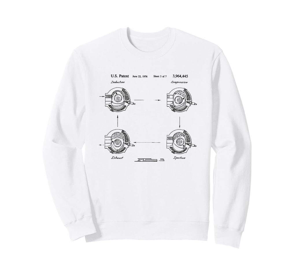 1976 Rotary Engine Blueprint Diagram Sweatshirt - Trendy Graphic Men Women - T-Shirt, Sweatshirt, Hoodie