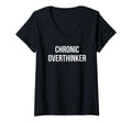 Womens Chronic Overthinker V Neck T-Shirt - Custom Art Print Men Women - T-Shirt, Sweatshirt, Hoodie
