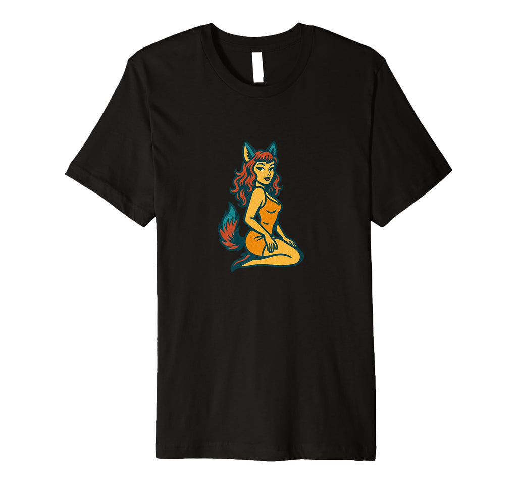 Fox Pinup Halloween Cosplay Anime T-Shirt - Streetwear Style for Adults - T-Shirt, Sweatshirt, Hoodie