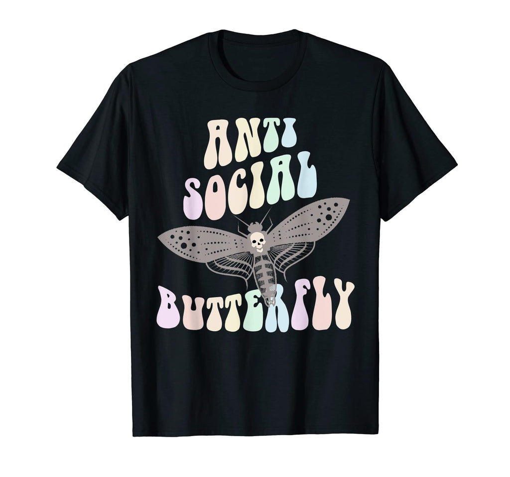 Funny Anti Social Butterfly Club T-Shirt - Fun Novelty Design for Adults - T-Shirt, Sweatshirt, Hoodie