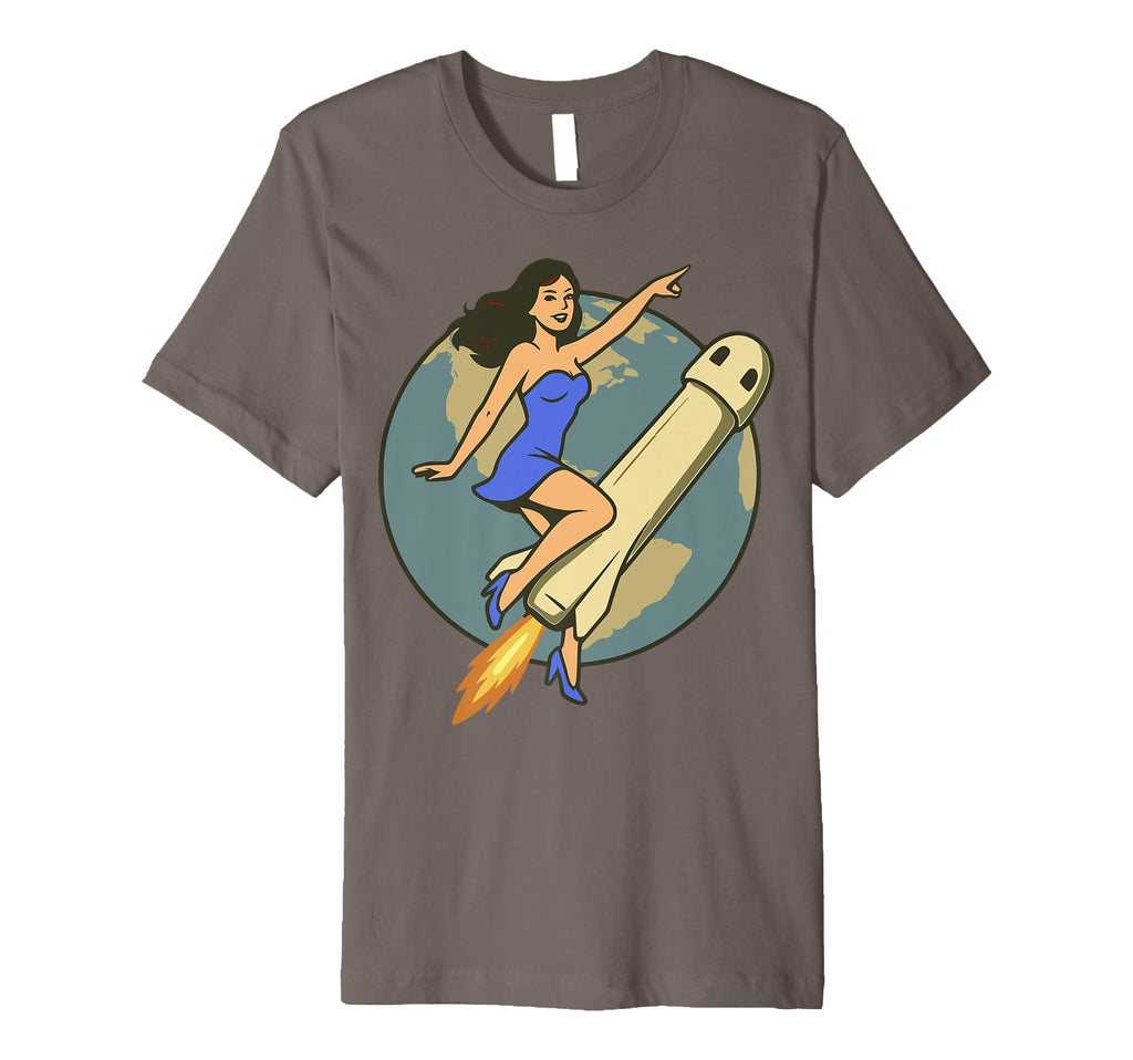 Pin Up Space Trip Rocket Funny T-Shirt - Unique Graphic for Adults - T-Shirt, Sweatshirt, Hoodie