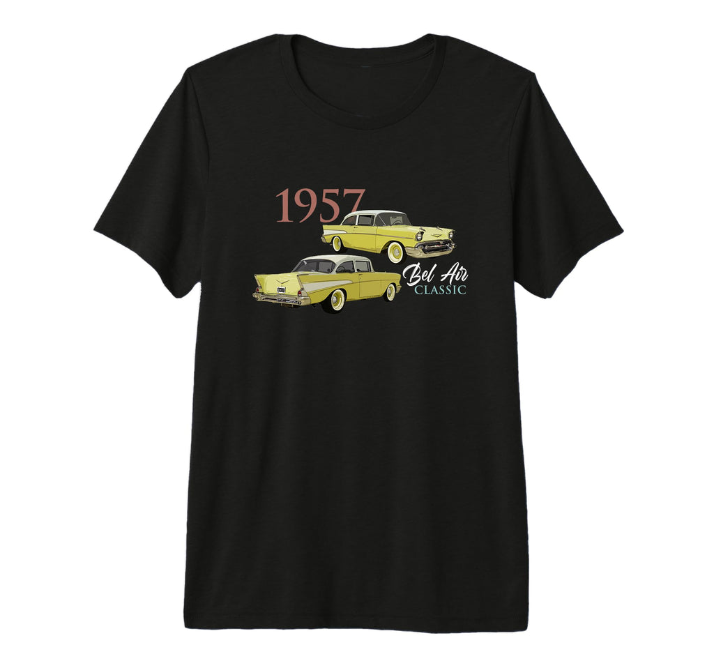Cars Cars 1957 Bel Air 1950S Yellow Car T-Shirt - Trendy Graphic Unisex - T-Shirt, Sweatshirt, Hoodie