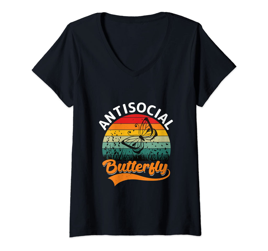 Womens Clever Antisocial Butterfly Her T-Shirt - Trendy Graphic for Adults - T-Shirt, Sweatshirt, Hoodie