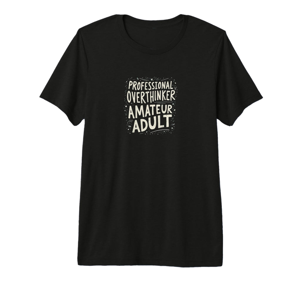 Professional Overthinker Amateur Mental T-Shirt - Minimalist Print Unisex - T-Shirt, Sweatshirt, Hoodie