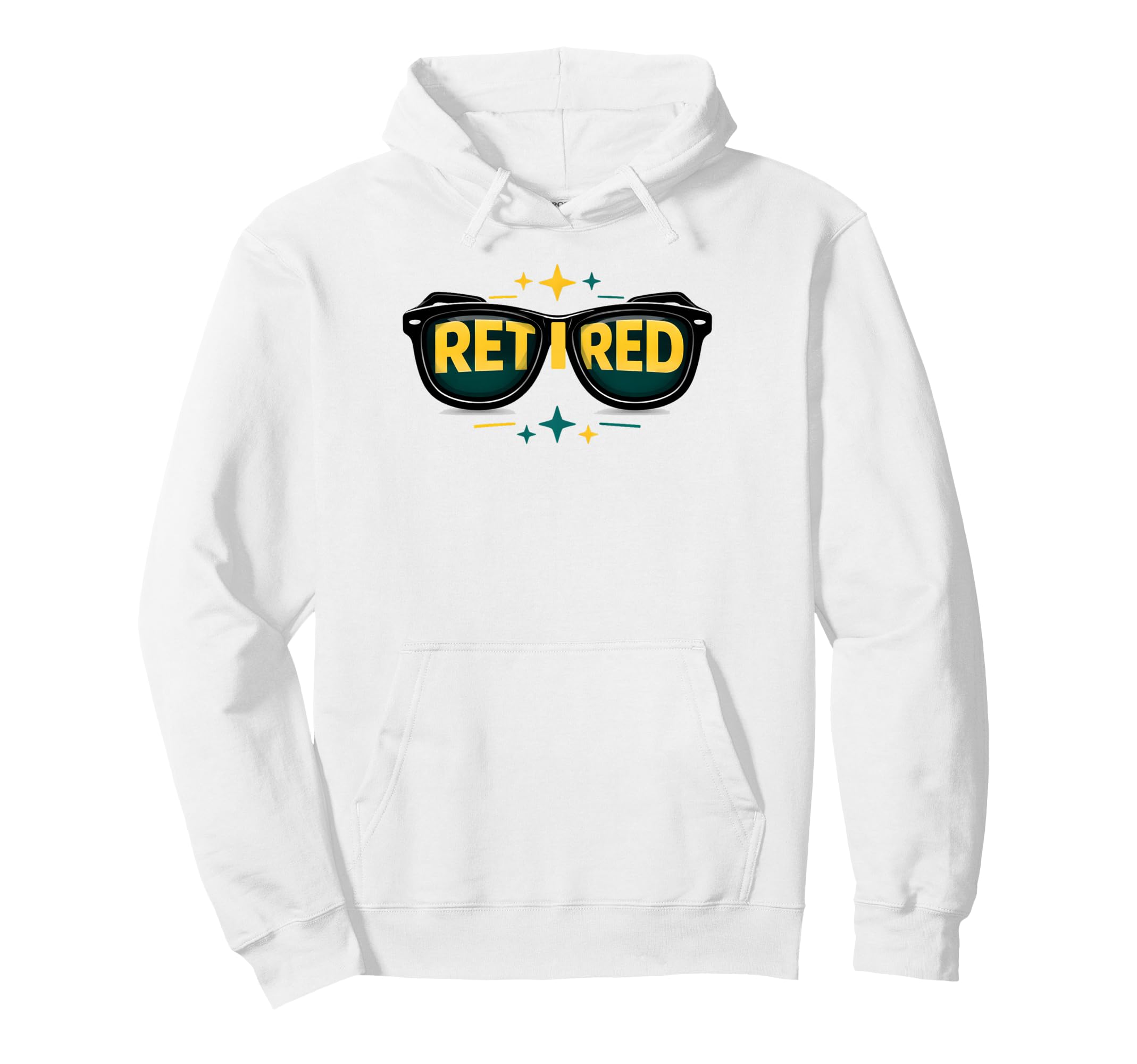 Retired Sunglasses Bold Text Shades Hoodie - Novelty Apparel for Adults - T-Shirt, Sweatshirt, Hoodie