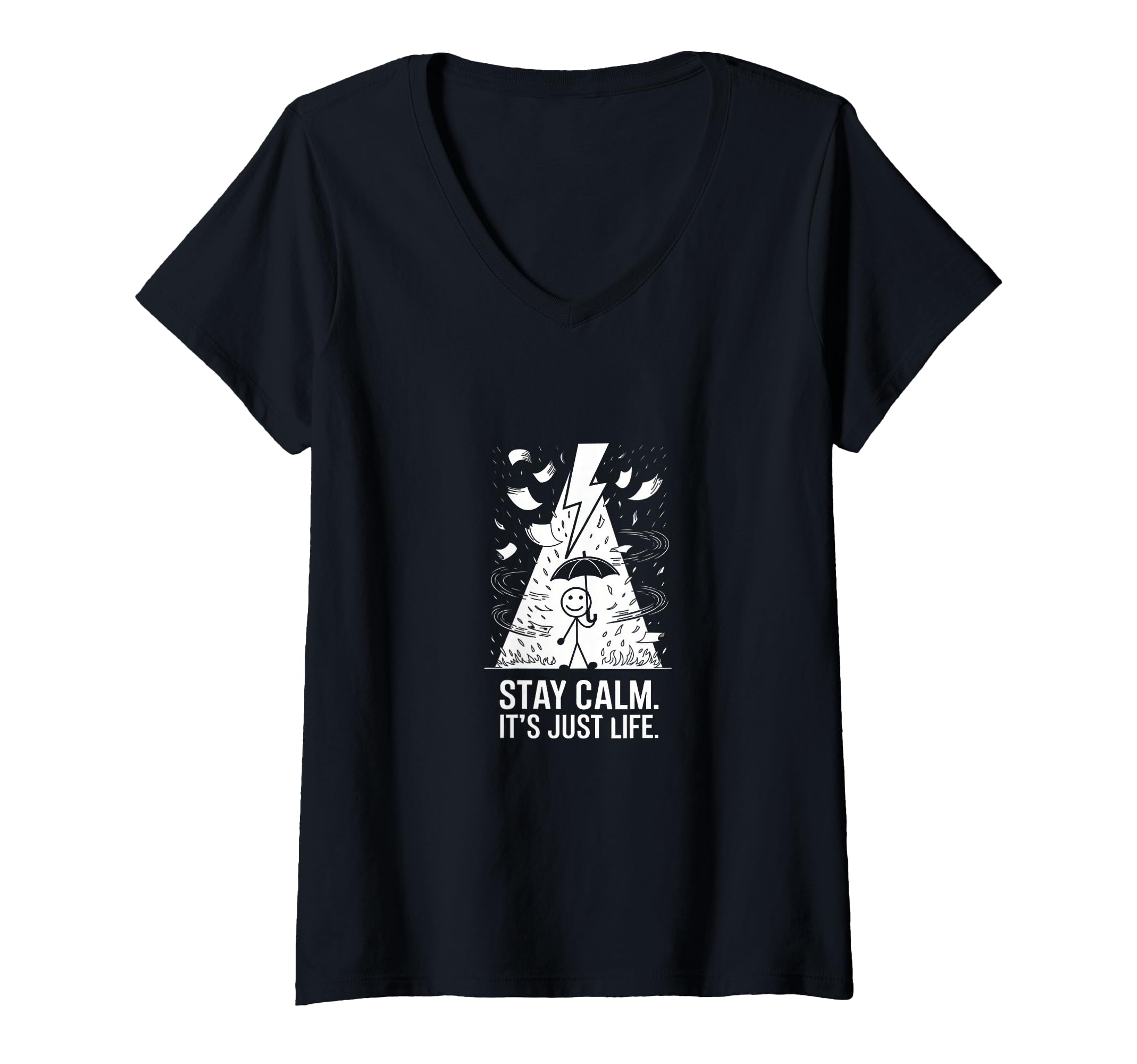 Womens Stay Calm Its Just Life T-Shirt - Aesthetic Graphic for Adults - T-Shirt, Sweatshirt, Hoodie