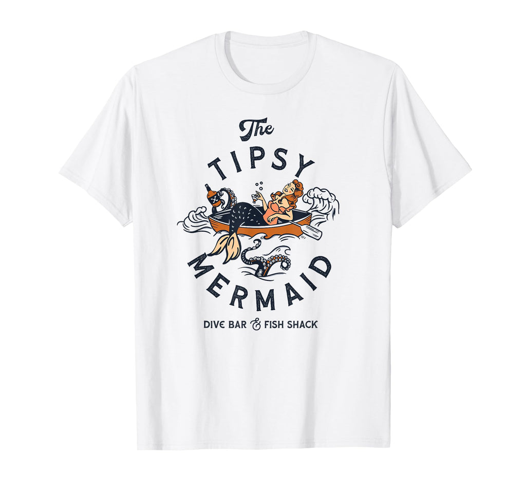 Tipsy Mermaid Dive Bar Pinup Womens T-Shirt - Aesthetic Graphic Men Women - T-Shirt, Sweatshirt, Hoodie