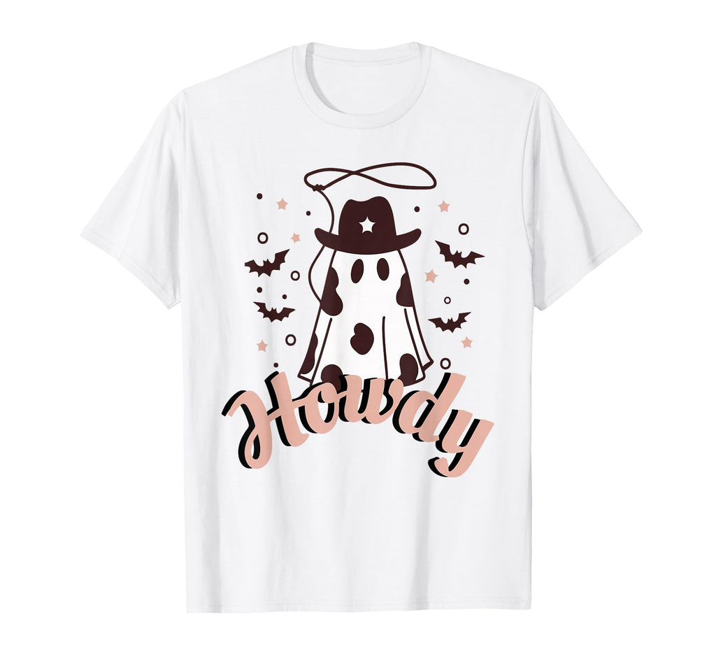 Funny Halloween Howdy Ghost Western T-Shirt - Fun Novelty Design Men Women - T-Shirt, Sweatshirt, Hoodie
