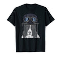 Border Collie Wearing Motorcycle T-Shirt - Custom Art Print for Adults - T-Shirt, Sweatshirt, Hoodie