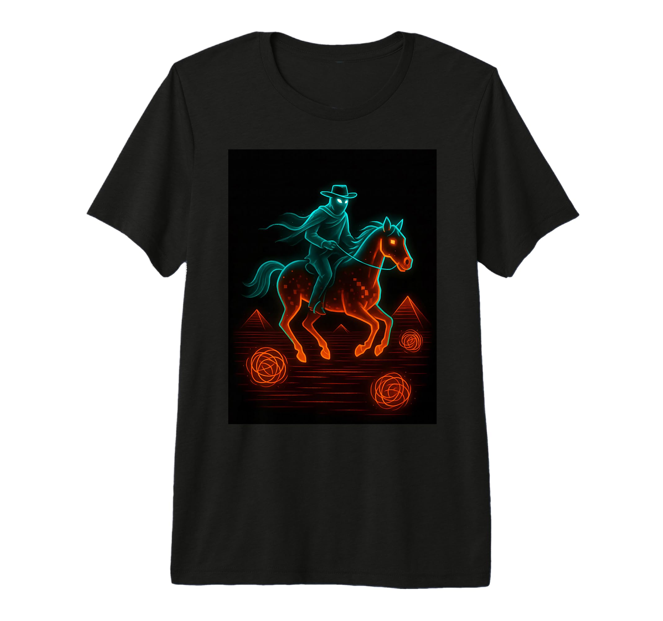 Vaporwave Cowboy Rider Horse Desert T-Shirt - Minimalist Print for Adults - T-Shirt, Sweatshirt, Hoodie