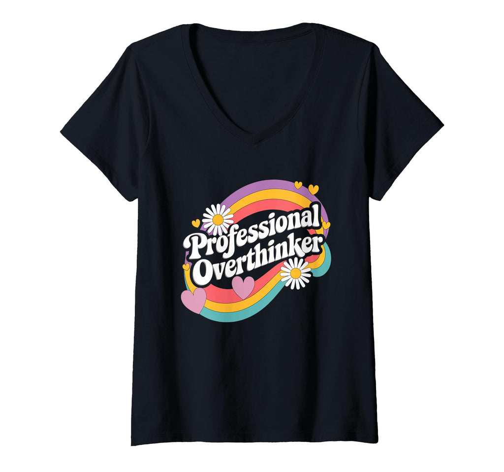 Womens Professional Overthinker Groovy T-Shirt - Novelty Apparel Men Women - T-Shirt, Sweatshirt, Hoodie