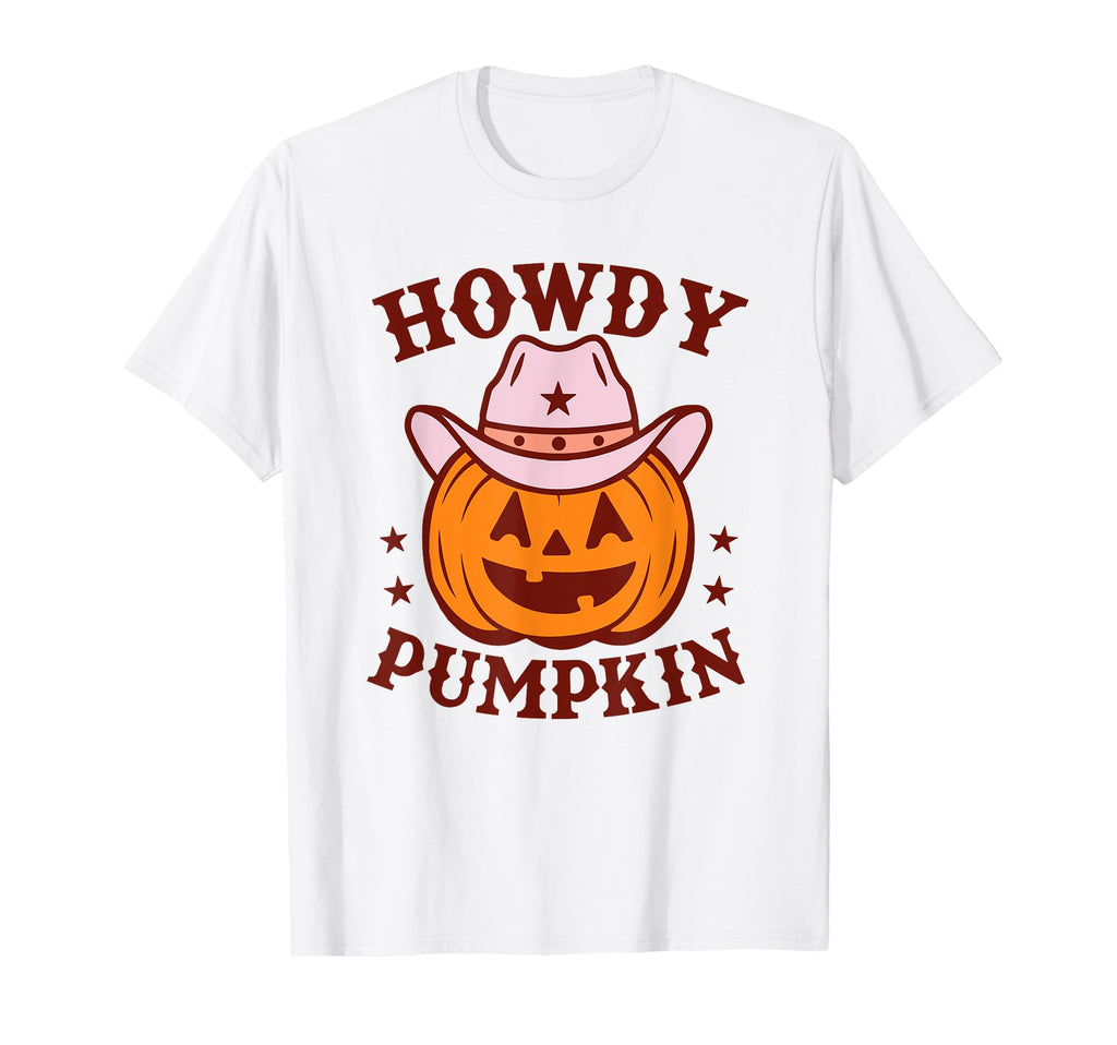 Howdy Pumpkin Autumn Western Halloween T-Shirt - Novelty Apparel Unisex - T-Shirt, Sweatshirt, Hoodie