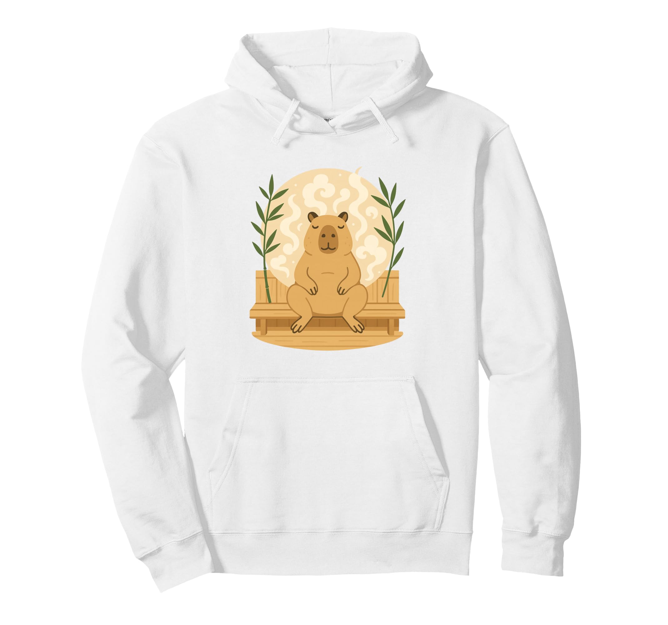 Relaxed Capybara Sauna Zen Steam Self Hoodie - Custom Art Print Unisex - T-Shirt, Sweatshirt, Hoodie