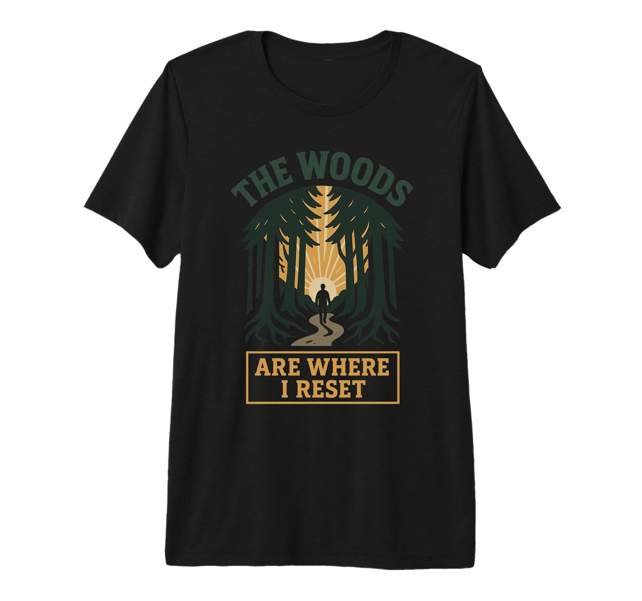 Forest Walk Overthinker Mental Reset T-Shirt - Aesthetic Graphic Men Women - T-Shirt, Sweatshirt, Hoodie