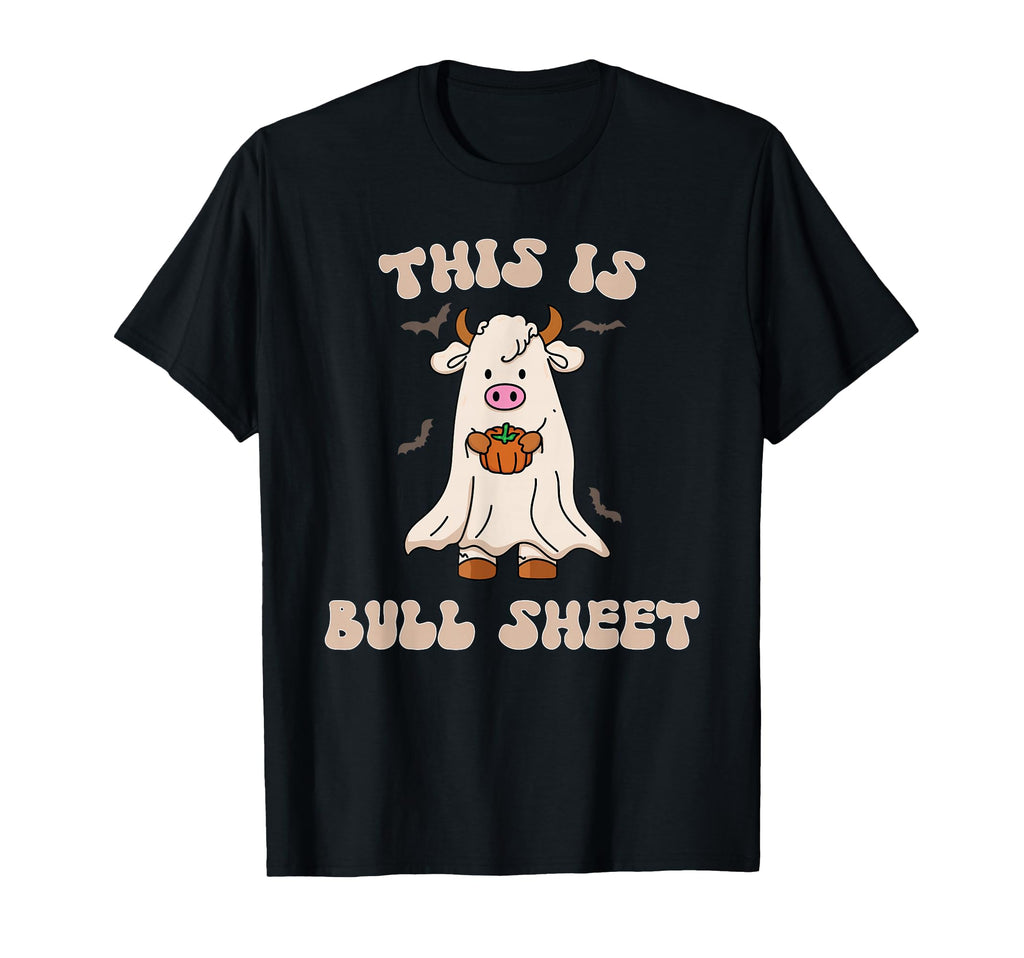 Bull Sheet Ghost Western Halloween T-Shirt - Minimalist Print Unisex - T-Shirt, Sweatshirt, Hoodie