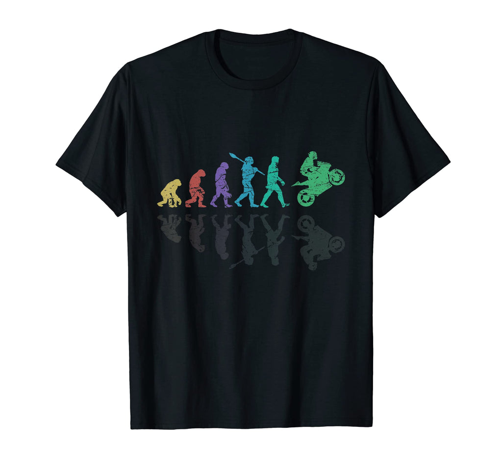 Motorcycle Evolution Shadow Biker T-Shirt - Unique Graphic Men Women - T-Shirt, Sweatshirt, Hoodie