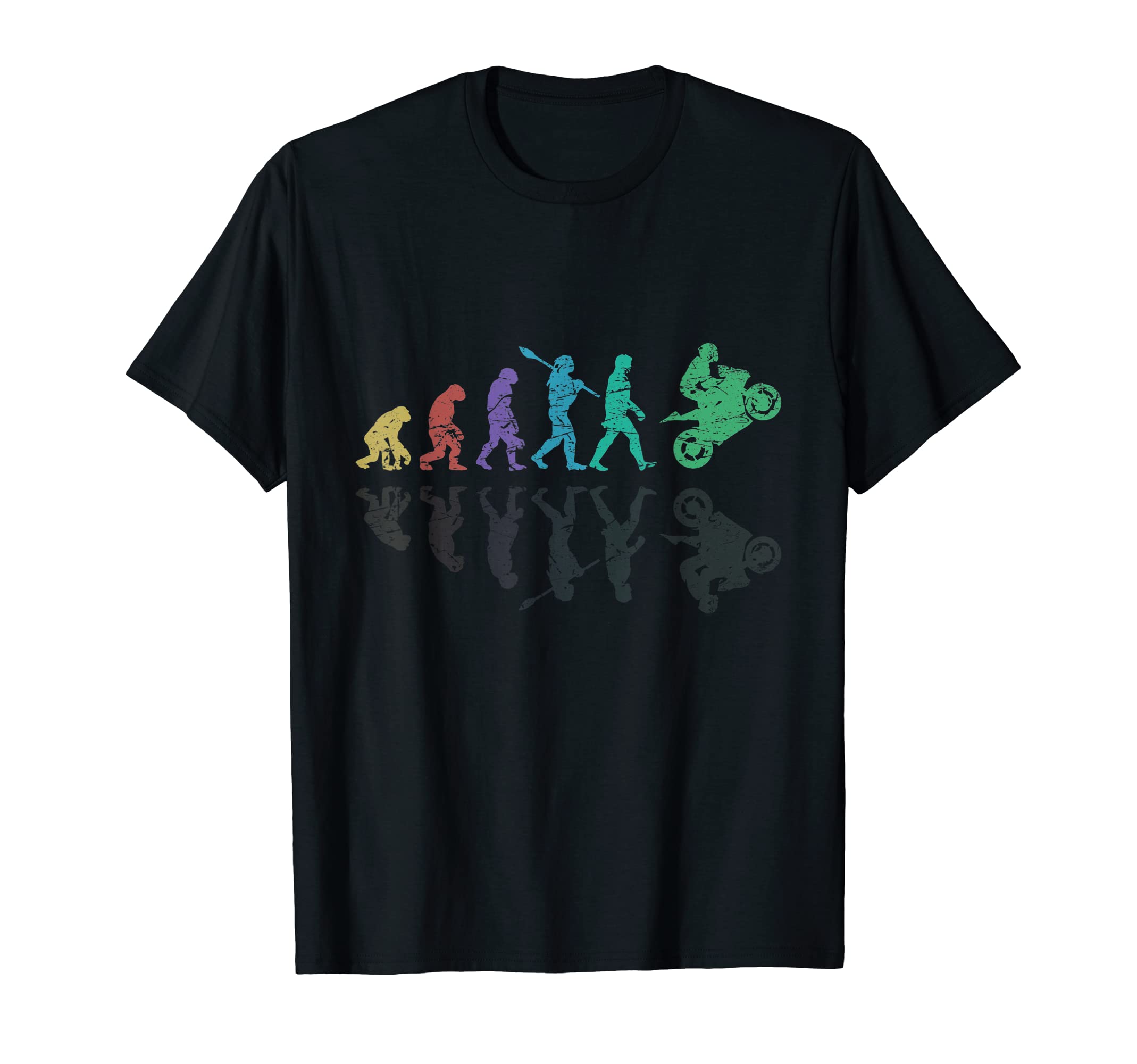 Motorcycle Evolution Shadow Biker T-Shirt - Unique Graphic Men Women - T-Shirt, Sweatshirt, Hoodie