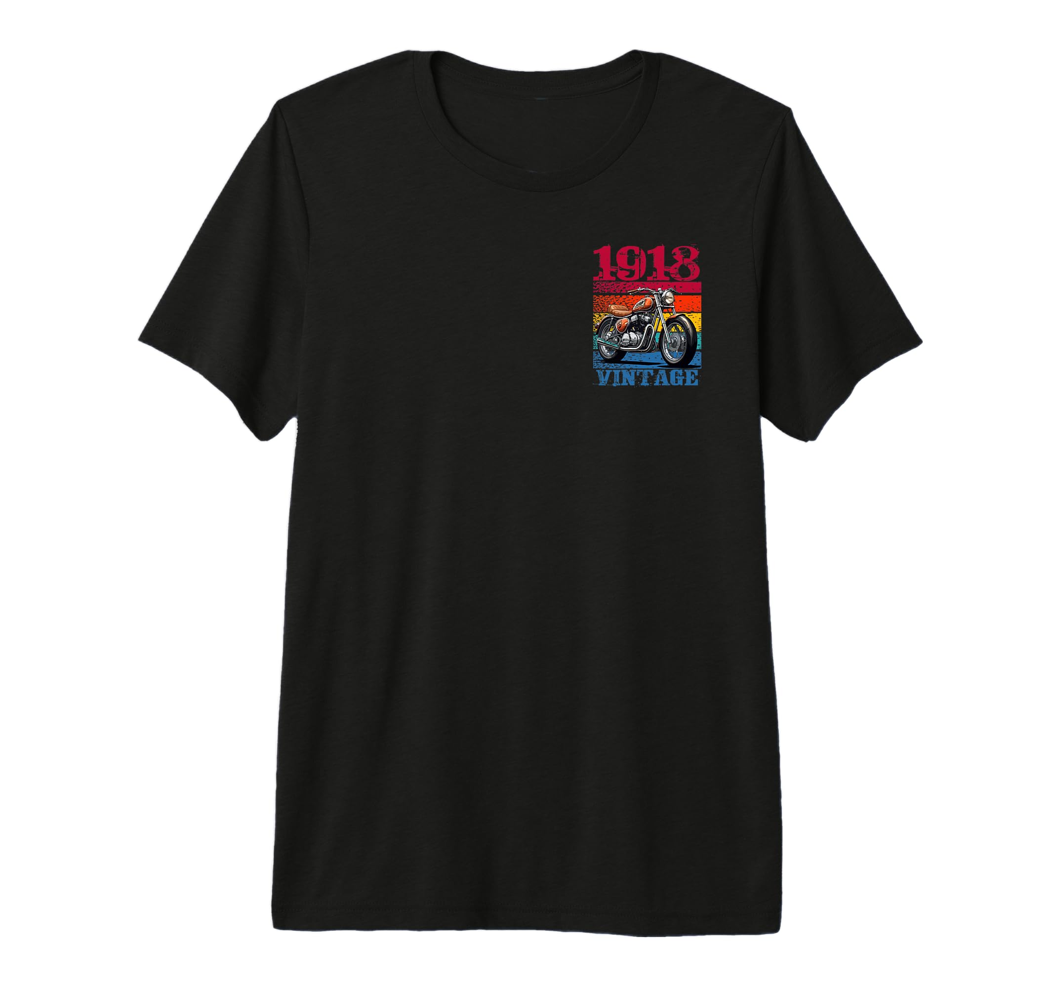 Motorcycle 1918 Minimalist Biker Tri T-Shirt - Streetwear Style for Adults - T-Shirt, Sweatshirt, Hoodie