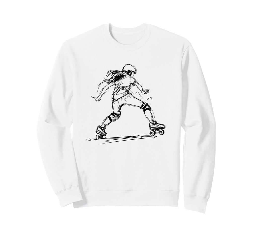 Roller Skating Line Art Skate Park Sweatshirt - Graphic Print Unisex - T-Shirt, Sweatshirt, Hoodie