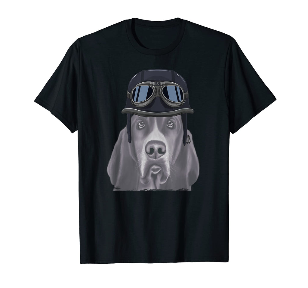 Basset Hound Wearing Motorcycle Helmet T-Shirt - Custom Art Print Unisex - T-Shirt, Sweatshirt, Hoodie