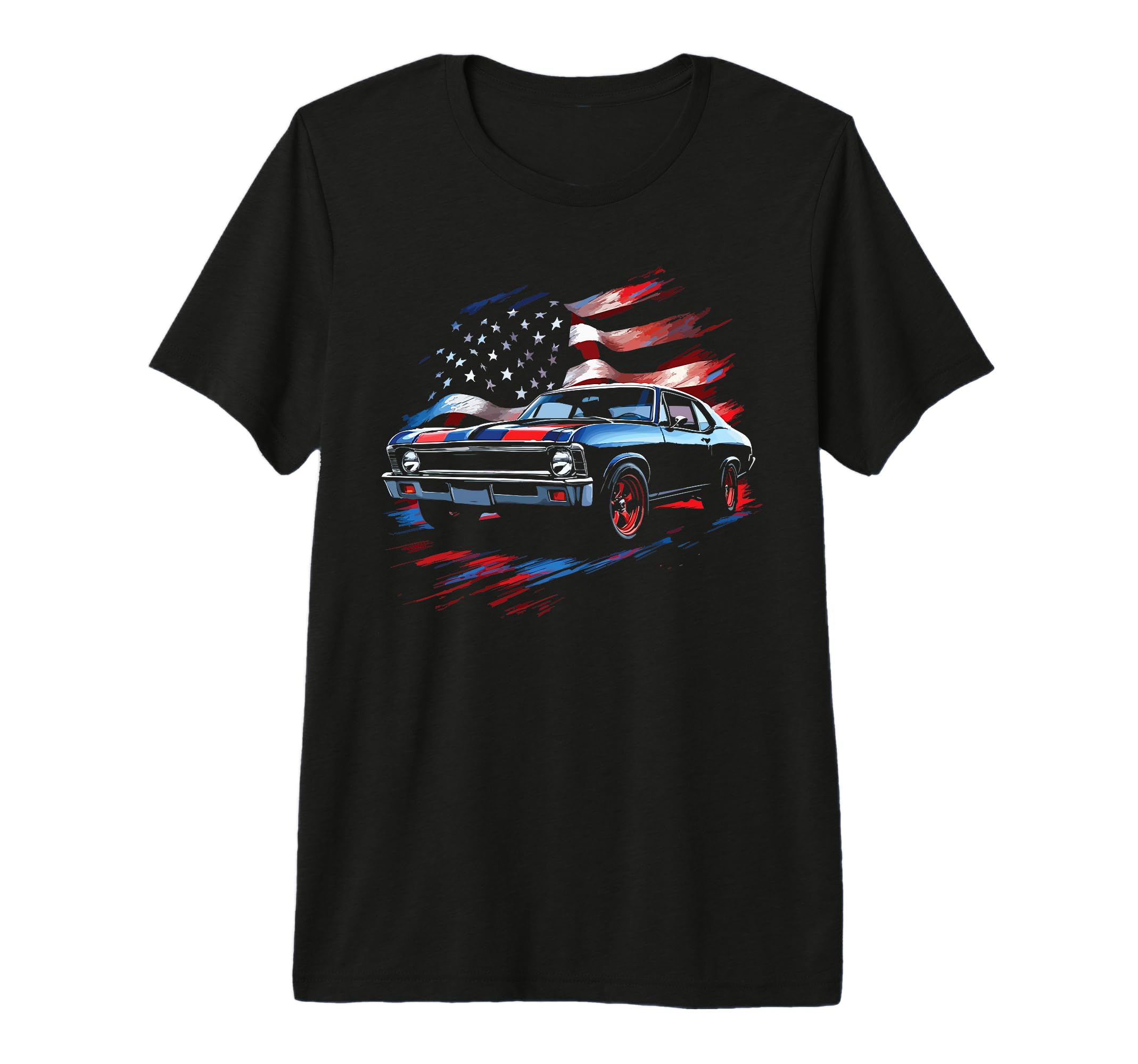 1968 Nova Ss Patriotic American Flag T-Shirt - Unique Graphic Men Women - T-Shirt, Sweatshirt, Hoodie