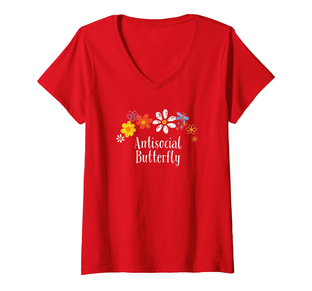Womens Flowers Drawing Antisocial T-Shirt - Minimalist Print Men Women - T-Shirt, Sweatshirt, Hoodie
