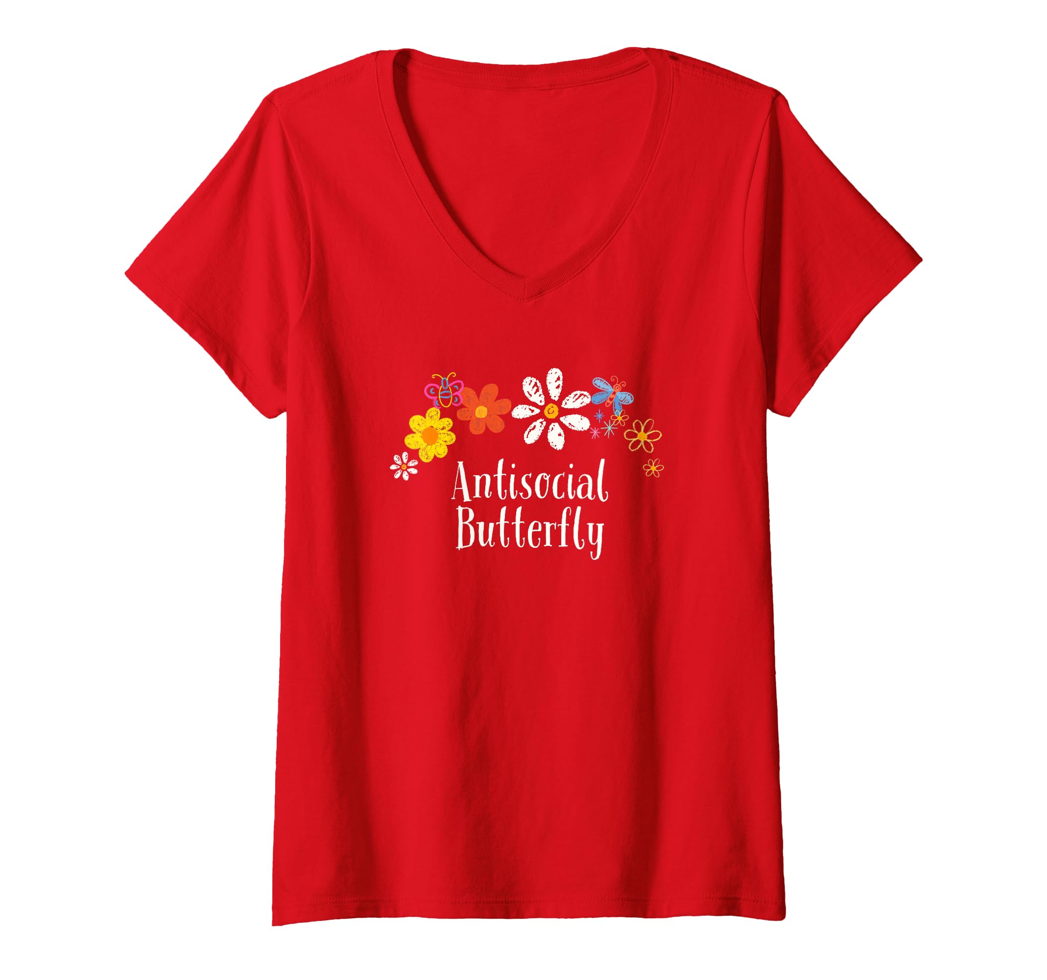 Womens Flowers Drawing Antisocial T-Shirt - Minimalist Print Men Women - T-Shirt, Sweatshirt, Hoodie