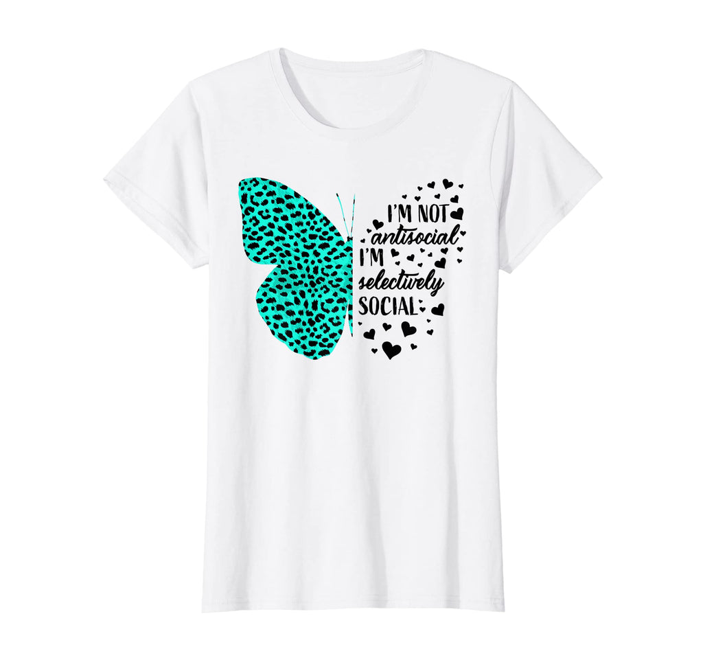 Womens Antisocial Butterfly Funny T-Shirt - Casual Everyday Wear Men Women - T-Shirt, Sweatshirt, Hoodie