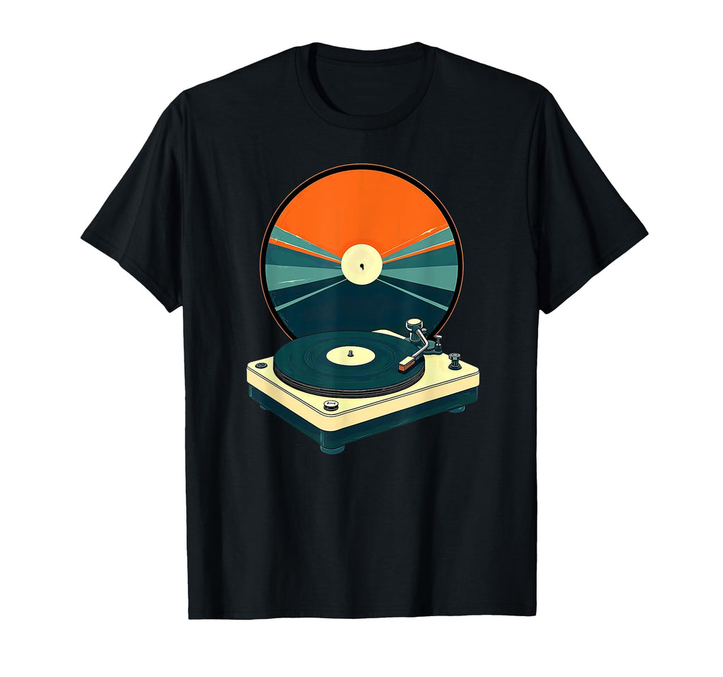 70S 80S Vinyl Record Player T-Shirt - Graphic Print for Adults - T-Shirt, Sweatshirt, Hoodie