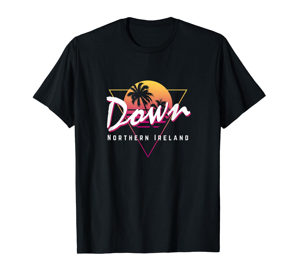 Down Northern Ireland 80S Funny Sunset T-Shirt - Novelty Apparel for Adults - T-Shirt, Sweatshirt, Hoodie