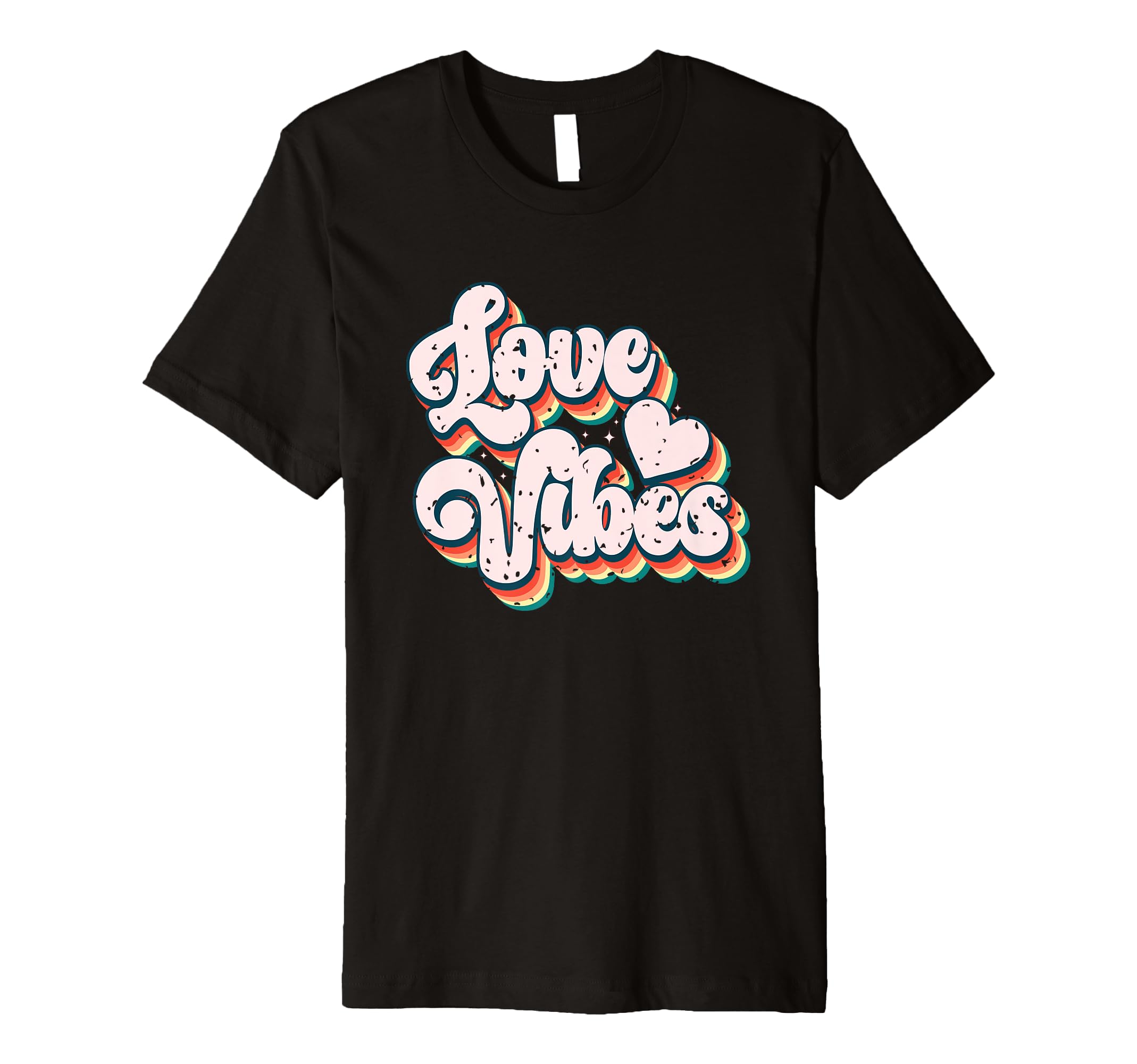 Love Vibes Heart Typography Art T-Shirt - Trendy Graphic for Adults - T-Shirt, Sweatshirt, Hoodie