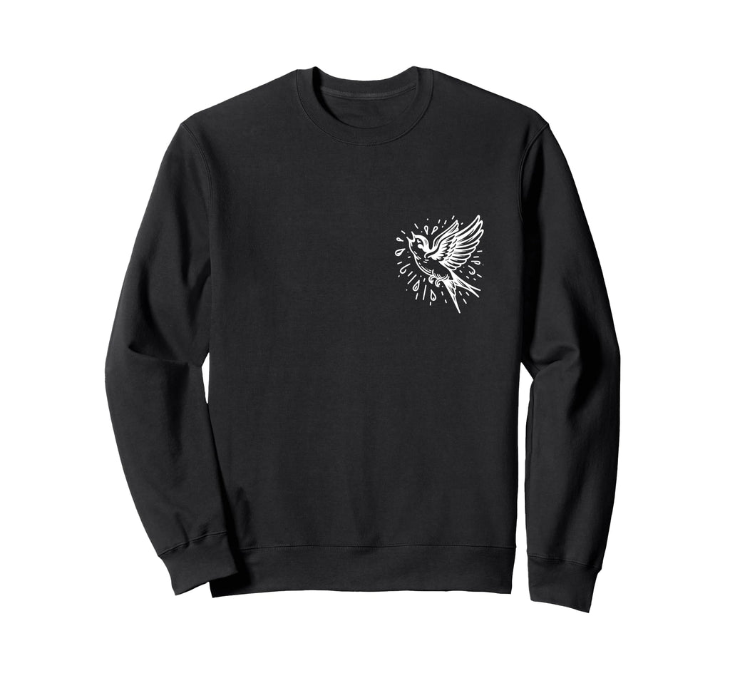 Swallow Tattoo Flash Art Small Sweatshirt - Custom Art Print for Adults - T-Shirt, Sweatshirt, Hoodie