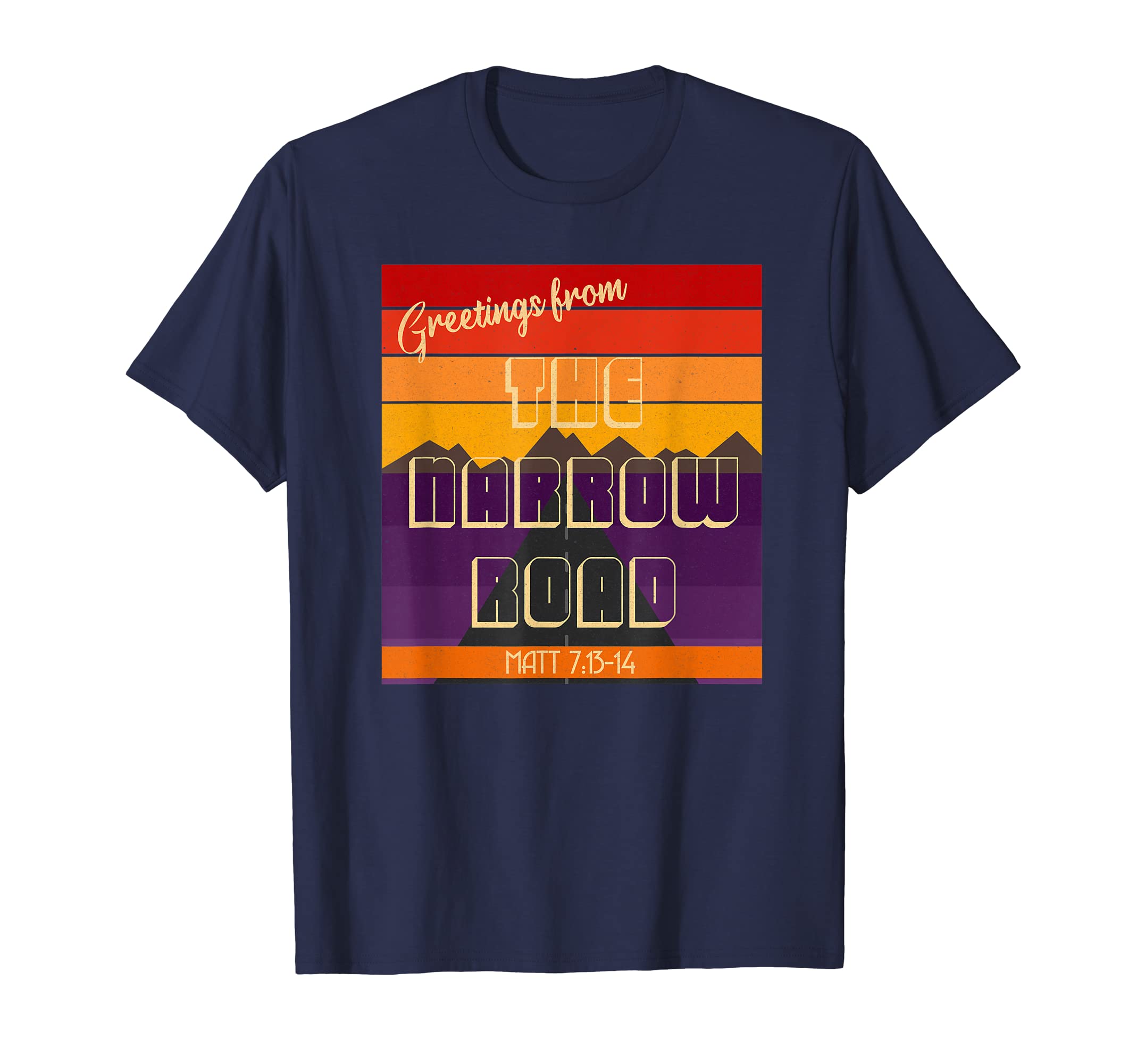 Christian Faith Postcard Narrow Road T-Shirt - Minimalist Print Men Women - T-Shirt, Sweatshirt, Hoodie