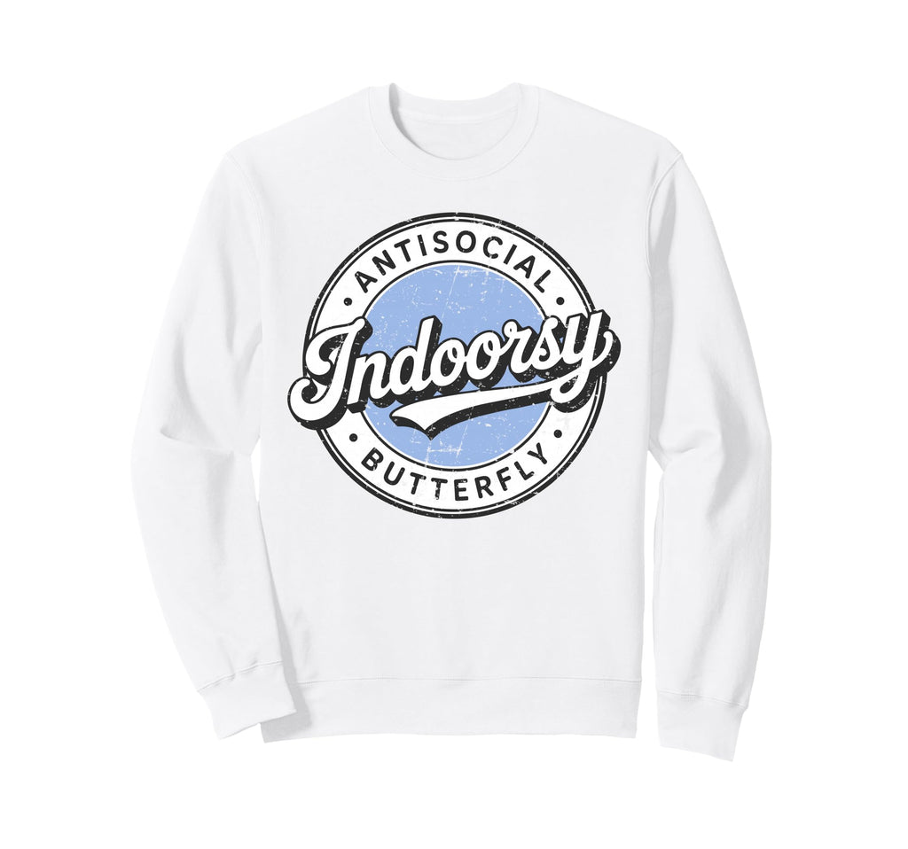 Indoorsy Antisocial Butterfly Sweatshirt - Minimalist Print Unisex - T-Shirt, Sweatshirt, Hoodie