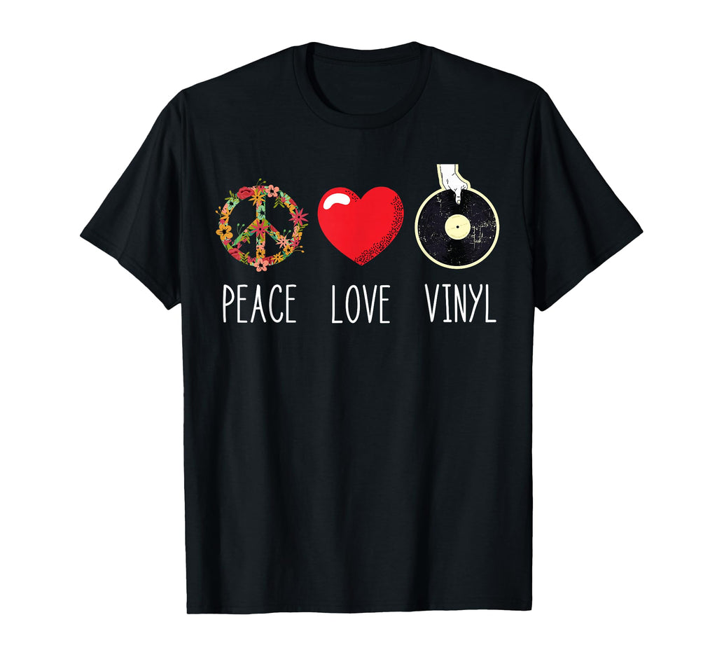 Love Peace Vinyl Ep Lp Record Player T-Shirt - Novelty Apparel Men Women - T-Shirt, Sweatshirt, Hoodie