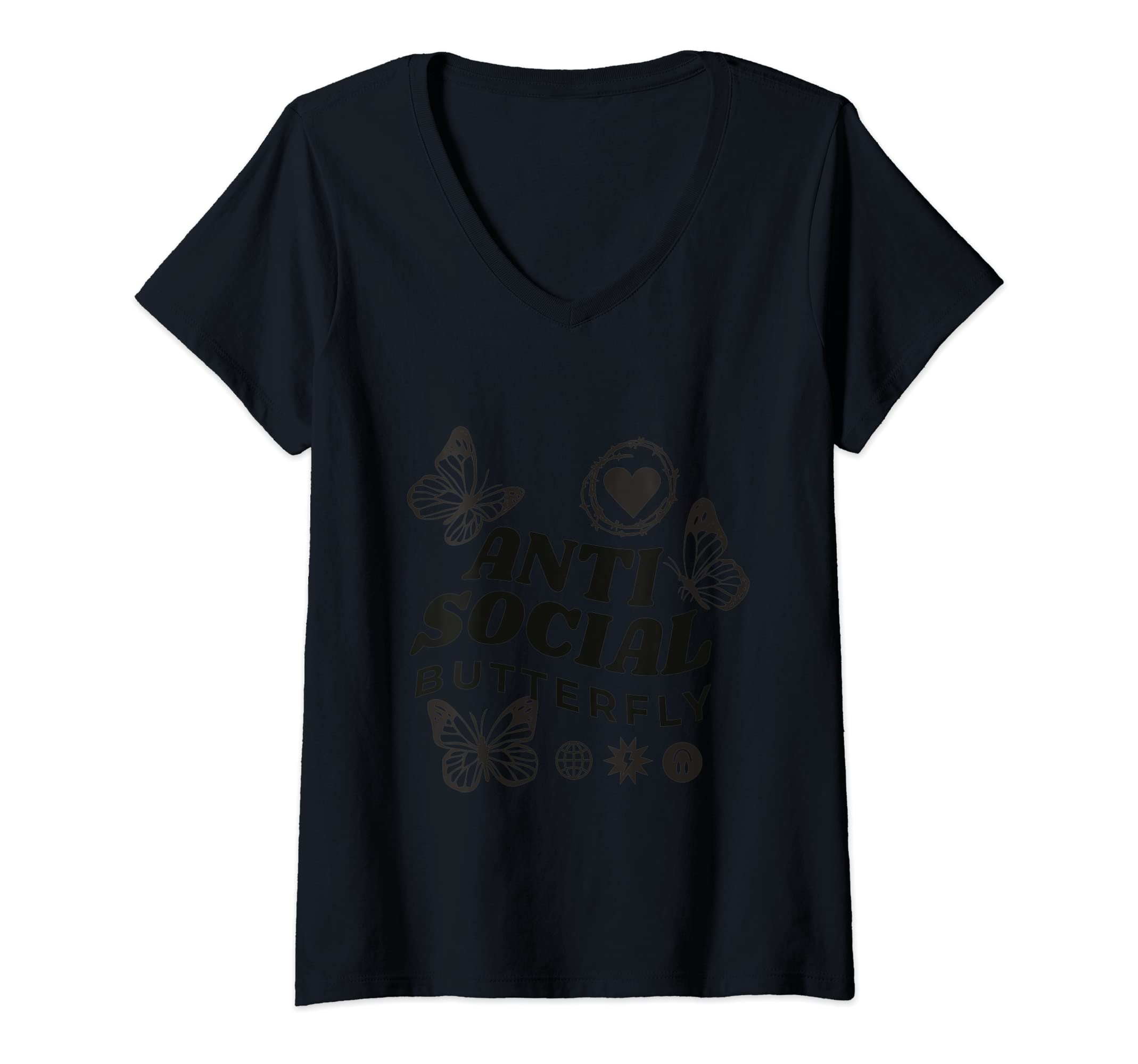 Womens Antisocial Butterfly T-Shirt - Fun Novelty Design for Adults - T-Shirt, Sweatshirt, Hoodie