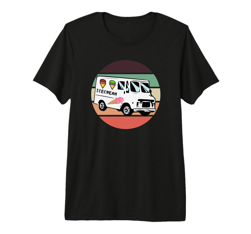 Ice Cream Truck Pastel Sunset Dessert Tri T-Shirt - Trendy Graphic Unisex - T-Shirt, Sweatshirt, Hoodie