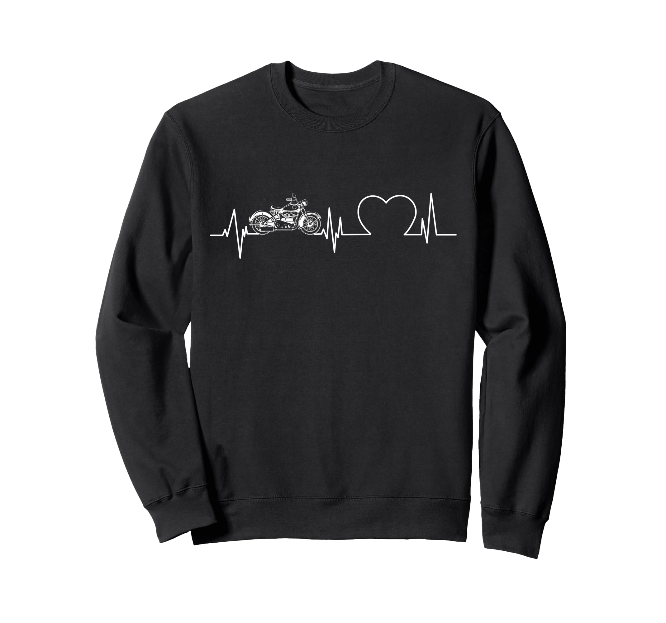 Motorcycle Biker Heartbeat Sweatshirt - Novelty Apparel Unisex - T-Shirt, Sweatshirt, Hoodie