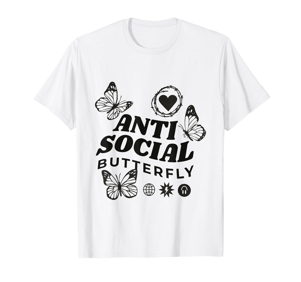 Bold Anti Social Butterfly T-Shirt - Fun Novelty Design for Adults - T-Shirt, Sweatshirt, Hoodie