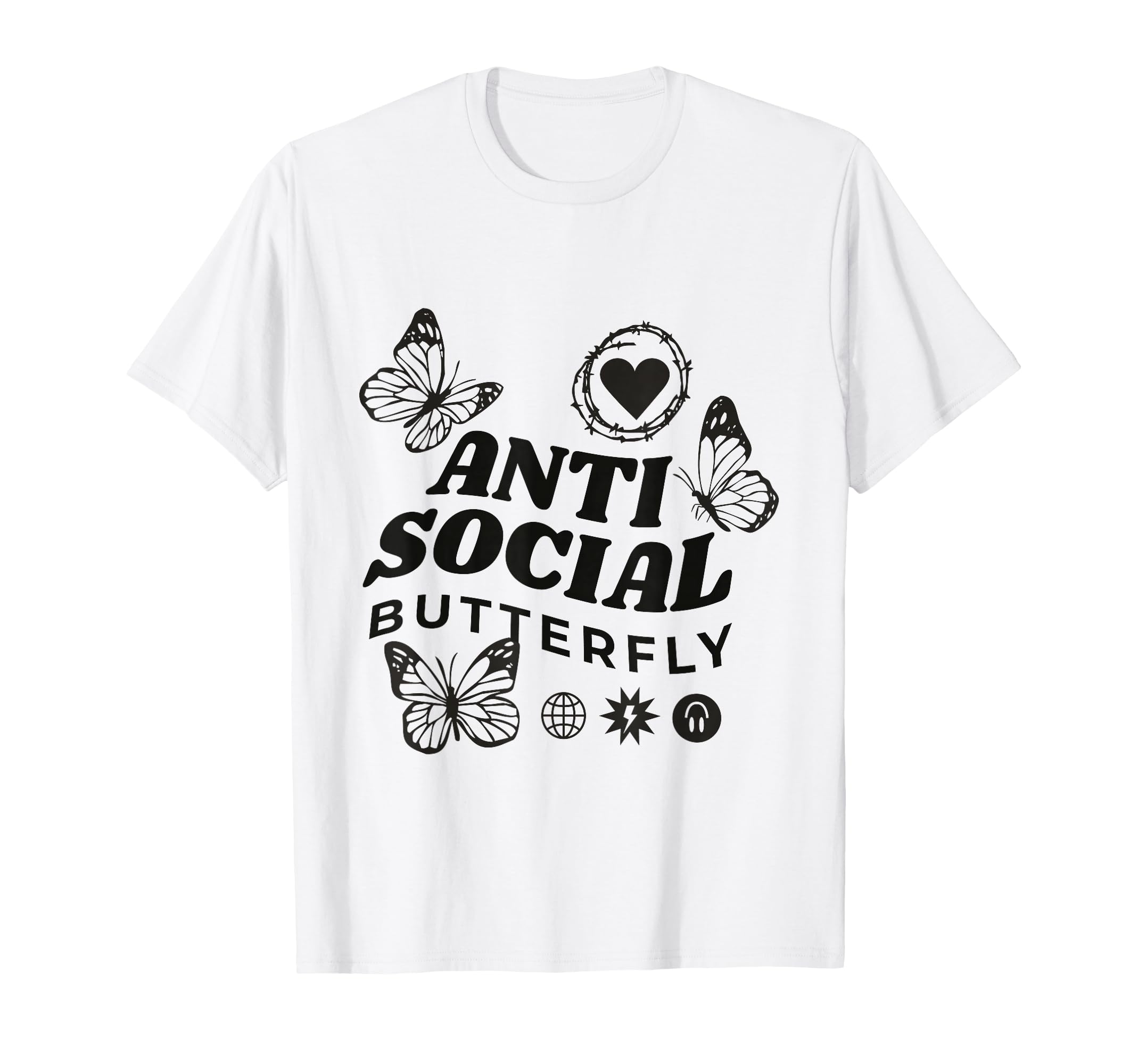 Bold Anti Social Butterfly T-Shirt - Fun Novelty Design for Adults - T-Shirt, Sweatshirt, Hoodie