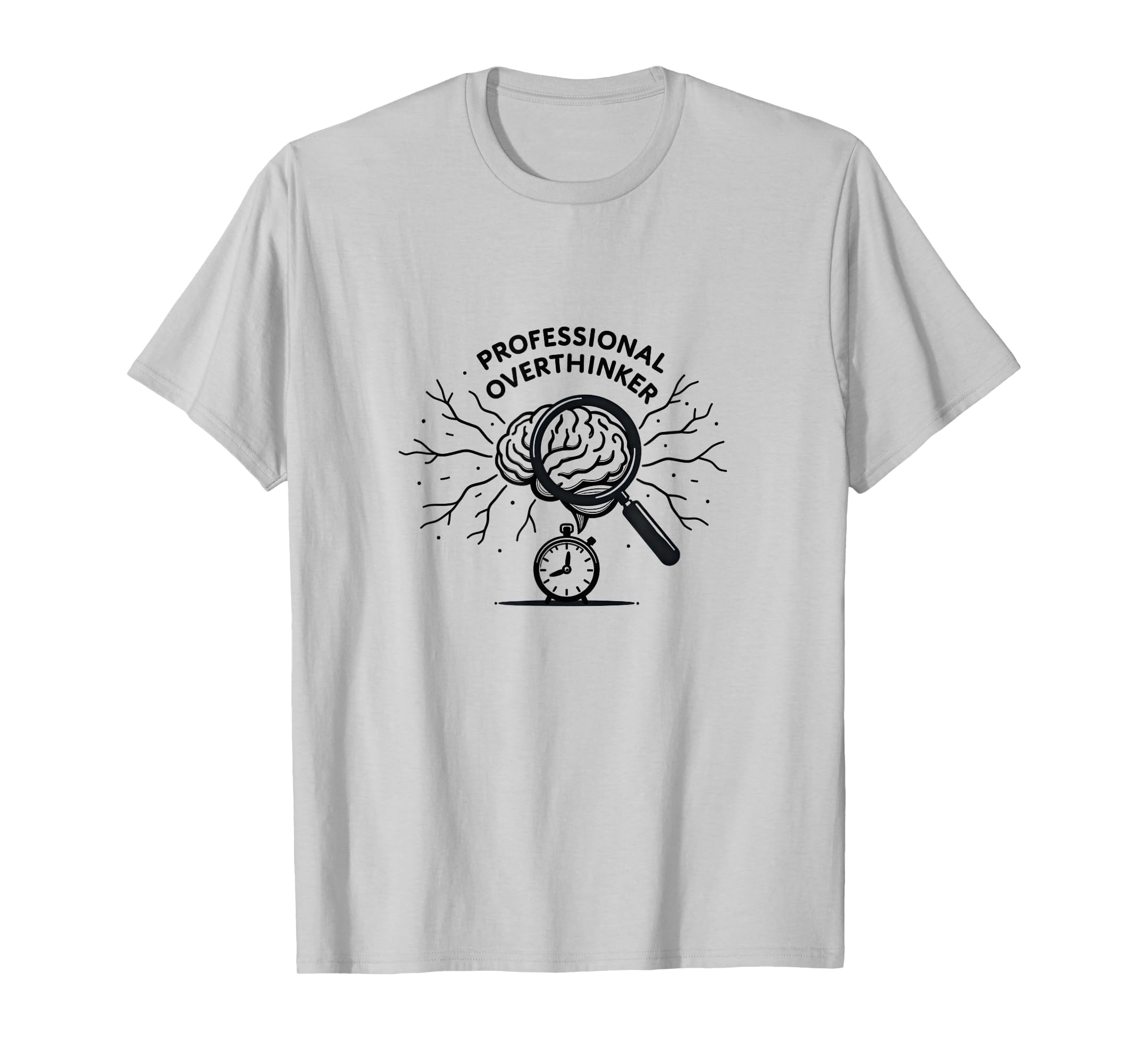 Professional Overthinker Brain Clock T-Shirt - Unique Graphic for Adults - T-Shirt, Sweatshirt, Hoodie