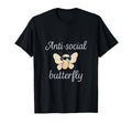 Anti Social Butterfly Funny Introvert T-Shirt - Minimalist Print for Adults - T-Shirt, Sweatshirt, Hoodie