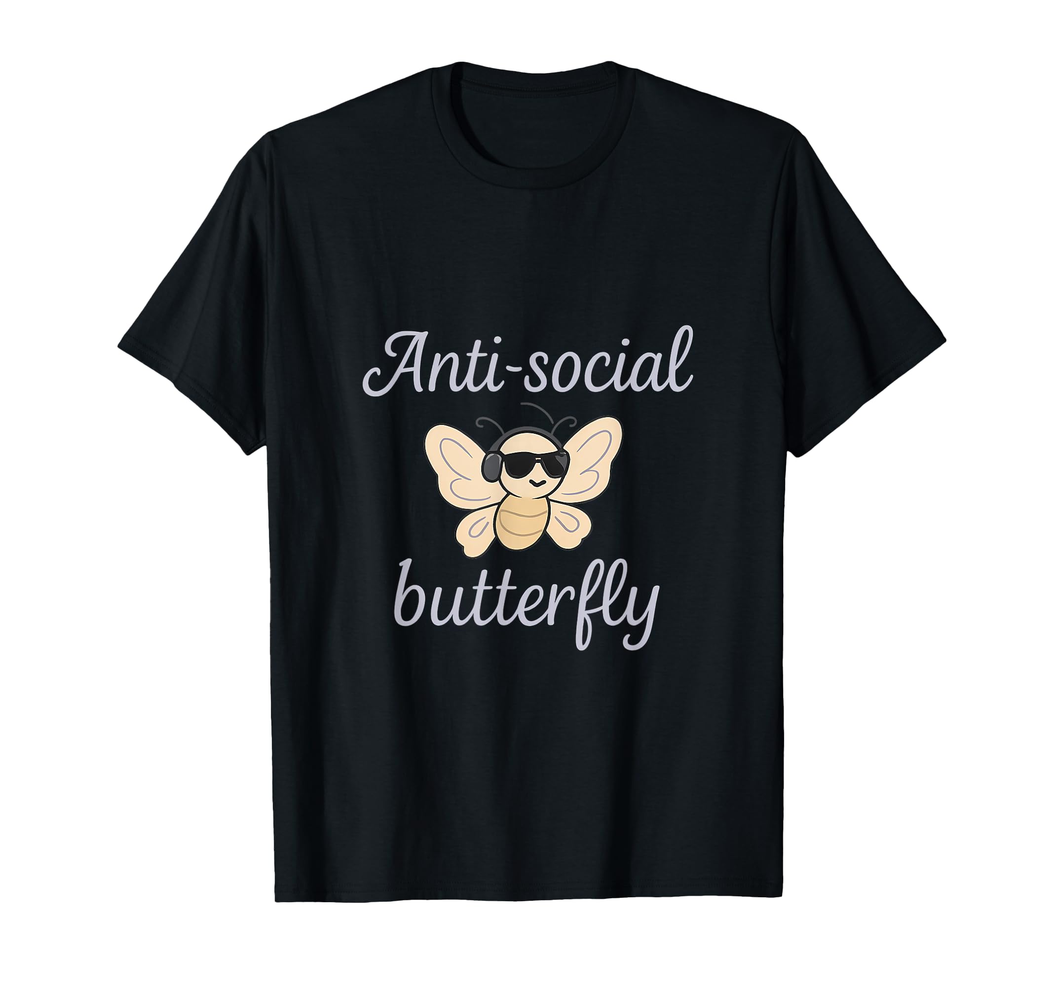 Anti Social Butterfly Funny Introvert T-Shirt - Minimalist Print for Adults - T-Shirt, Sweatshirt, Hoodie