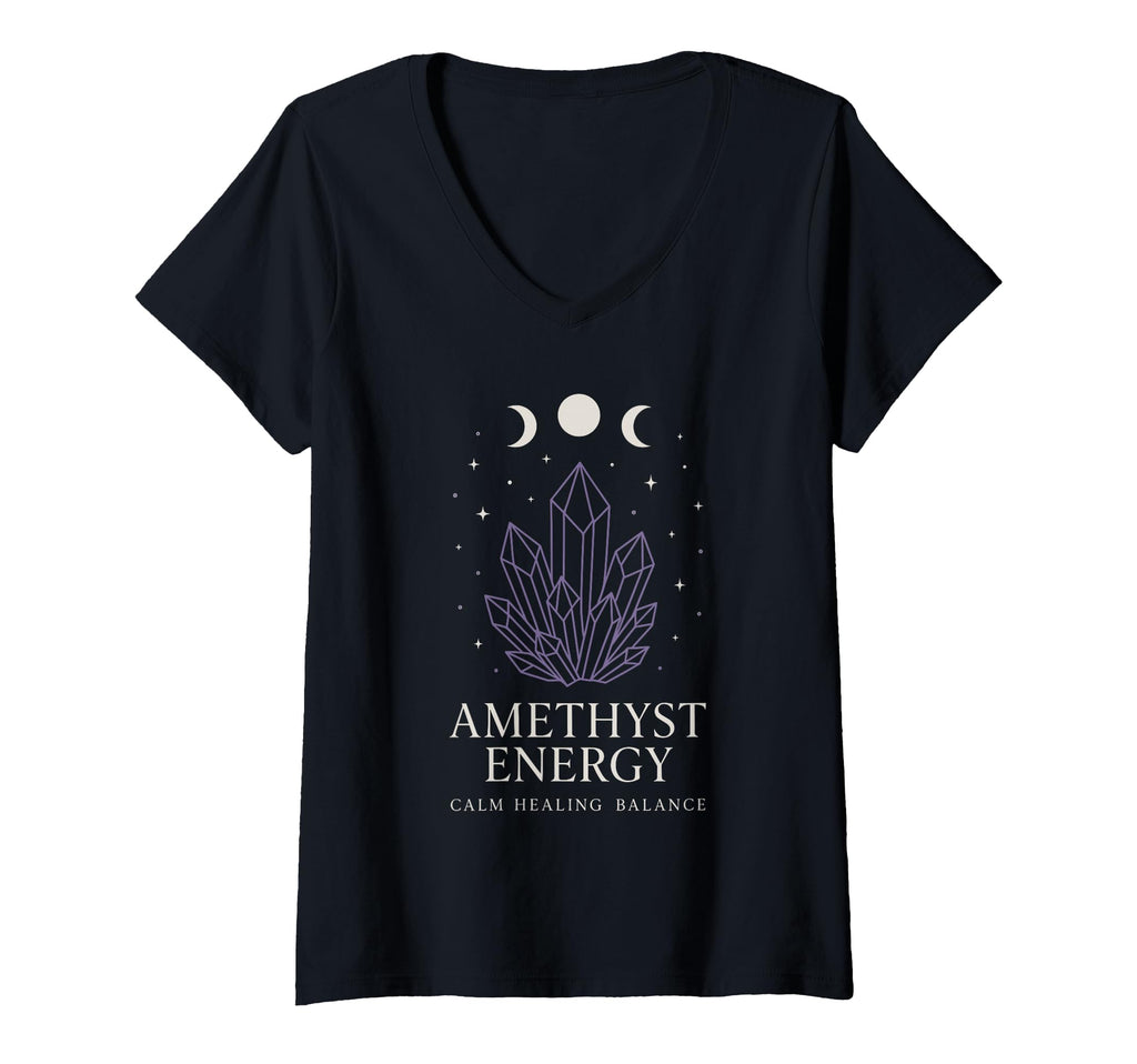 Womens Amethyst Addict Healing Crystal T-Shirt - Custom Art Print Unisex - T-Shirt, Sweatshirt, Hoodie