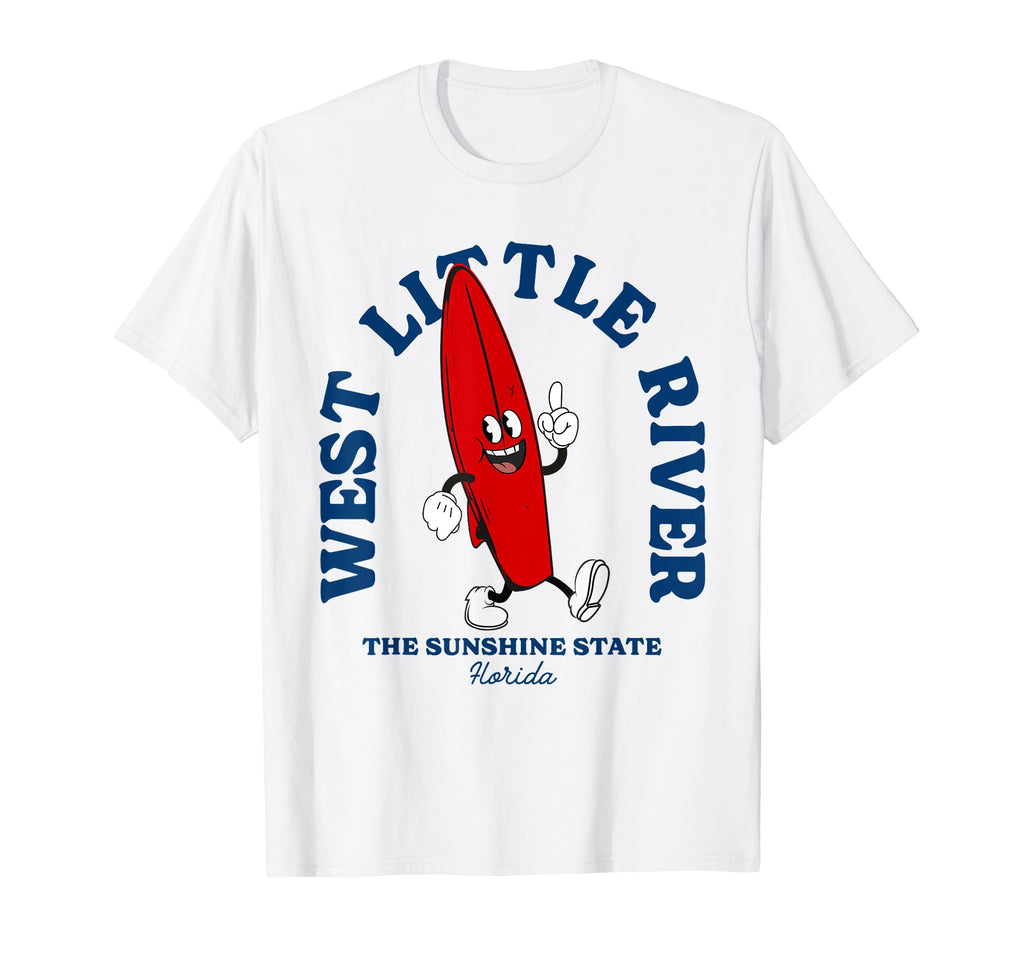 West Little River Florida Surfer Beach T-Shirt - Custom Art Print Unisex - T-Shirt, Sweatshirt, Hoodie