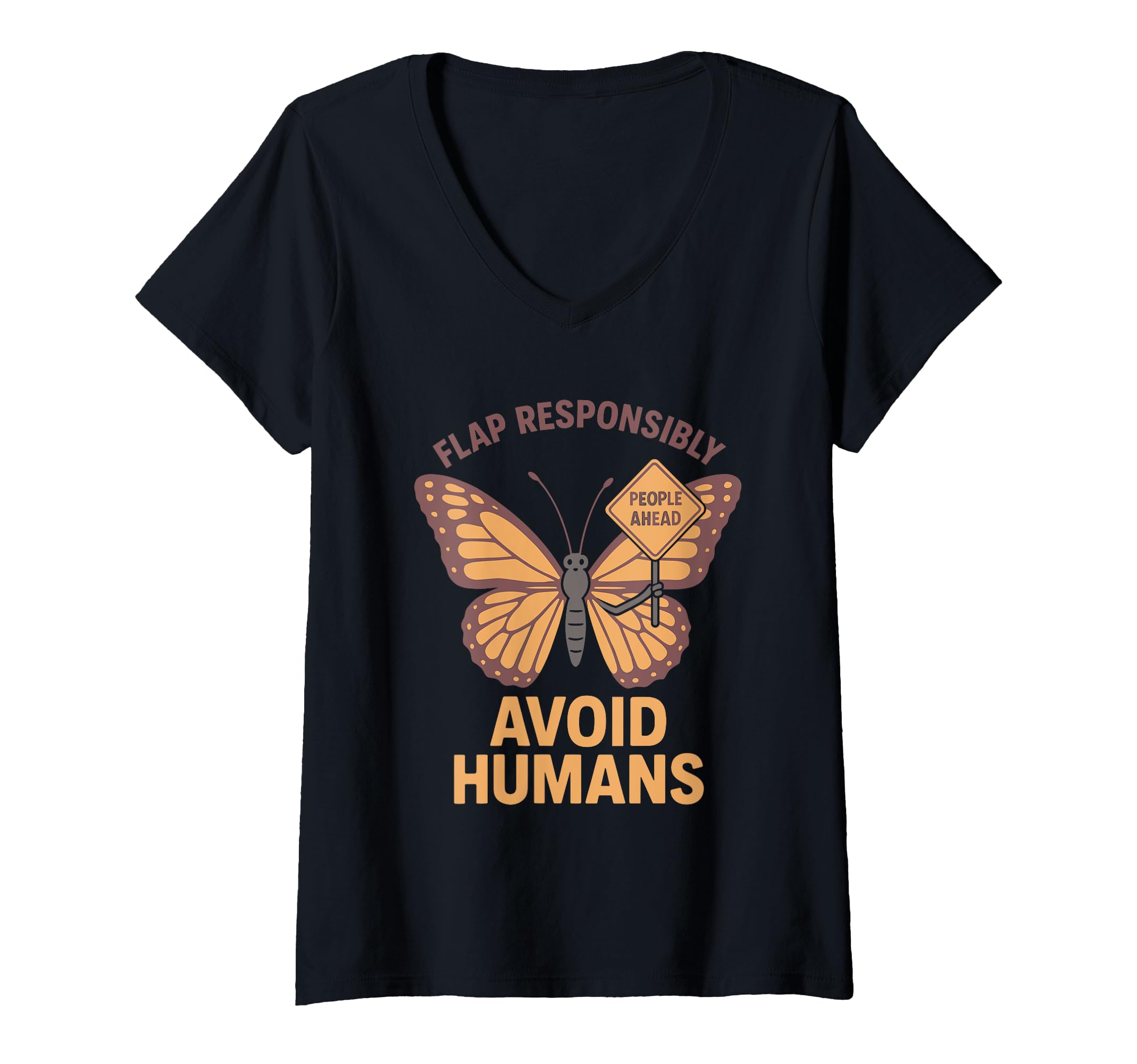 Womens Anti Social Butterfly Introvert T-Shirt - Graphic Print for Adults - T-Shirt, Sweatshirt, Hoodie
