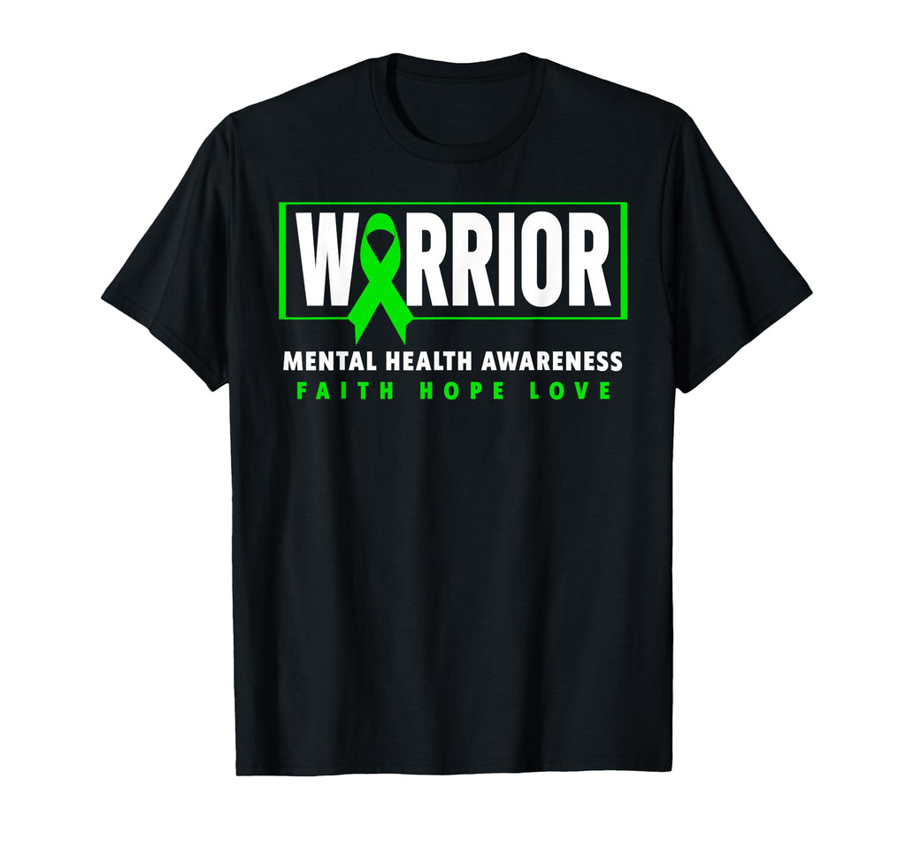 Mental Health Warrior Green Ribbon T-Shirt - Aesthetic Graphic Men Women - T-Shirt, Sweatshirt, Hoodie