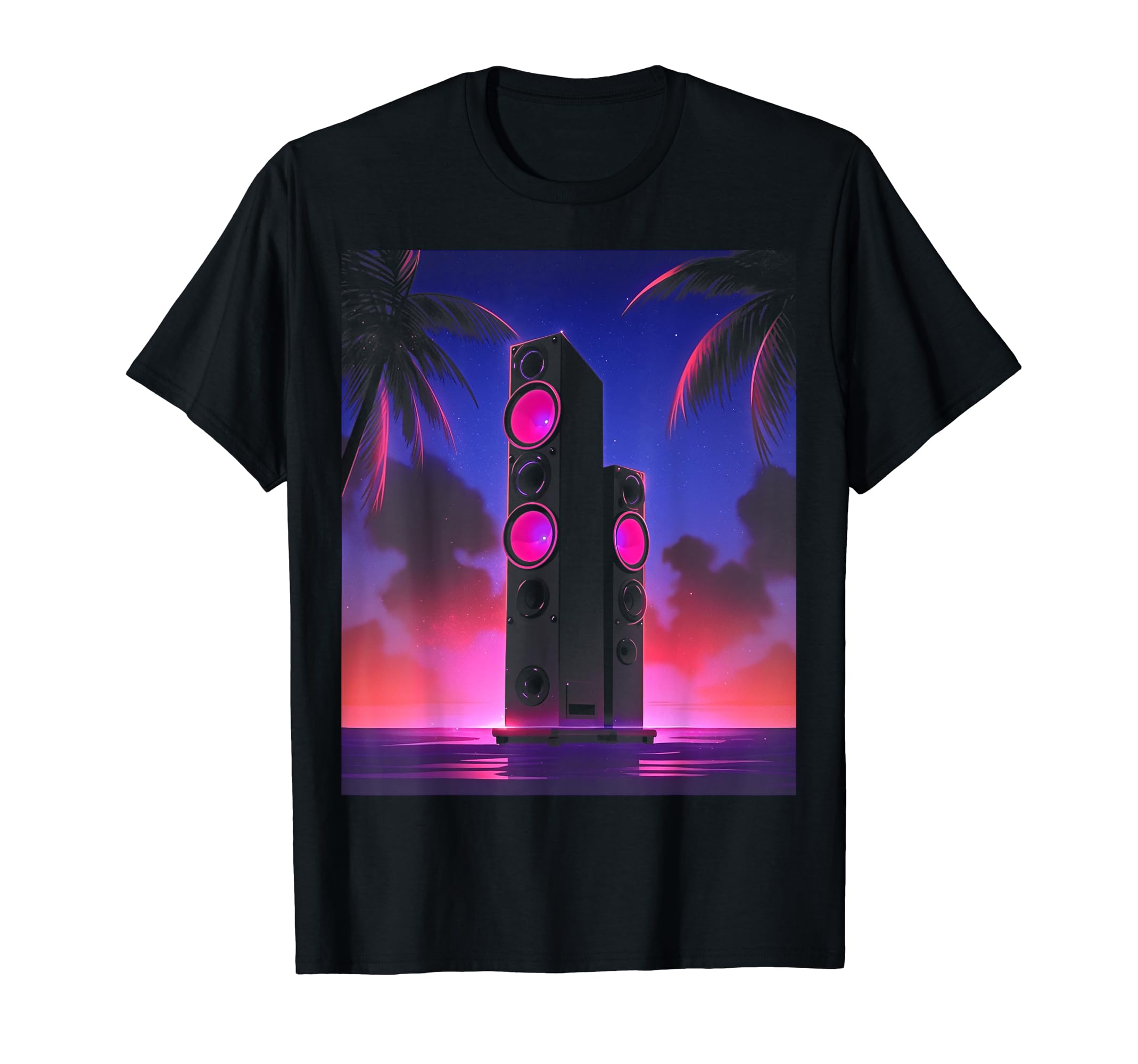 Vaporwave Stereo Speakers 80S Synthwave T-Shirt - Graphic Print for Adults - T-Shirt, Sweatshirt, Hoodie