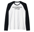Antisocial Butterfly Text Raglan Baseball Hoodie - Aesthetic Graphic Unisex - T-Shirt, Sweatshirt, Hoodie