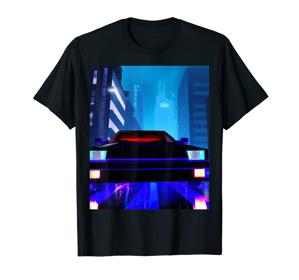 Vaporwave Aesthetic Car Night T-Shirt - Novelty Apparel for Adults - T-Shirt, Sweatshirt, Hoodie